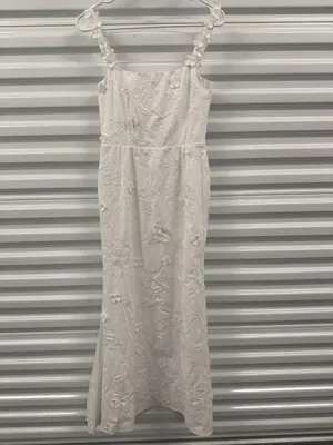 Fanm Mon Alexandra Embroidered Maxi Dress White Womens Size XXS thumbnail 5