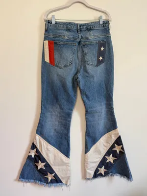 Free People Betsy USA Flare Jeans Flag RARE We the Free Size 30 Women’s NEW NWOT thumbnail 7