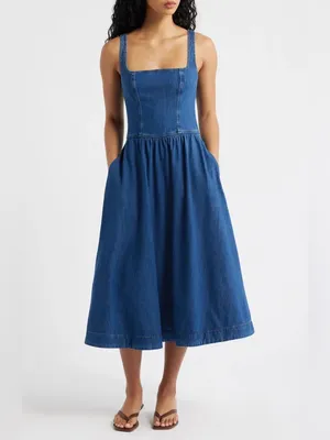 Reformation Janu Denim Midi Dress 10 thumbnail 2