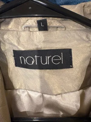 Naturel metallic champaigne leather jacket zipped vintage 90s sz M thumbnail 3