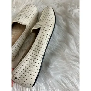 UGG Alloway White Leather Silver Studded Loafer Flats size 6 thumbnail 5