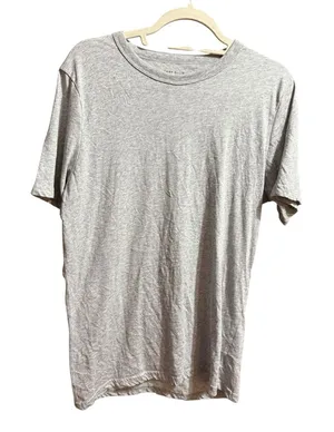 Perry Ellis Womens Light Gray Casual Short Sleeve Tee Sz‎ L thumbnail 1