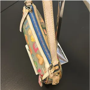 Dooney & Bourke Rainbow Zipper Bag, Heart Charm. Coated Canvas & Leather thumbnail 8