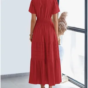 Elegant Red Maxi Dress Size M thumbnail 3