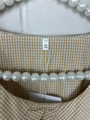 NWT Amazon Neutral Gingham Check Collared Dress Size XL thumbnail 6