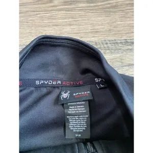 EUC Womens Spyder Active long sleeve 1/4 quarter zip cropped‎ camo black size L thumbnail 3