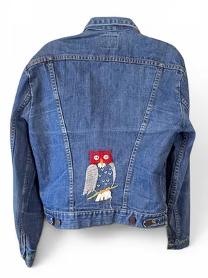 Wrangler Owl Embroidered Jean Trucker Jacket Vintage 70’s thumbnail 2