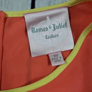 Romeo + Juliet Couture Orange Sleeveless Zippered Peplum Top Women's Size XS thumbnail 5