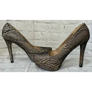 Charlotte Russe Gold Sparkle Fishnet Heels  thumbnail 6
