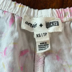 Aerie Wicked Movie Pajama‎ Shorts Womens XS Pink White Cotton Modal Sleepwear thumbnail 2