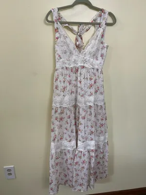 NEW Altar’d State White Floral Midi / Maxi Dress Size Medium NWT thumbnail 3