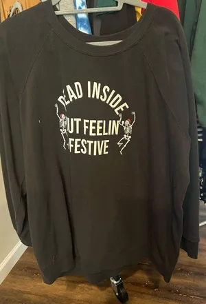 Torrid Black Skeleton Graphic Sweatshirt thumbnail 1