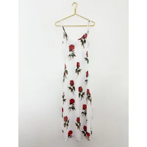 VRG Grl Rose Print White Midi Slip Dress Size 6 Romantic Wedding Feminine thumbnail 4