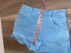 Rolla’s high waisted dusters raw hem denim shorts size 26 thumbnail 7