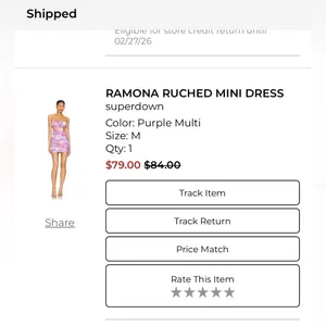 superdown Ramona Ruched Mini Dress in Purple Multi thumbnail 8