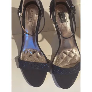 Alfani Womens 6.5M Navy Blue Rhinestone Stiletto Ankle Strap Evening‎ Sandals thumbnail 2