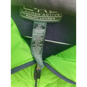 Lauren Active Ralph Lauren Women 1X Hybrid Puffer Fleece Jacket Green Navy Blue thumbnail 4