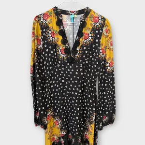 Farm Rio Floral-Blocked Maxi Dress Size XS thumbnail 8