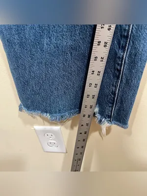 FRAME High N Tight Wide Leg Crop Distressed Hem Lomina Denim Jeans Women's 28 thumbnail 4