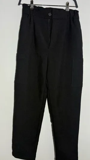 Zara Black Cargo Pants with Side Pockets thumbnail 1