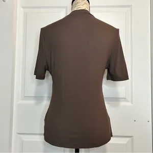 Verdusa Ribbed Mock Neck Short Sleeve Top thumbnail 4