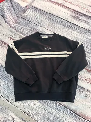 Lazy sundays Paris France Navy Striped Women's Sweatshirt thumbnail 2