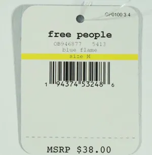 Free People NWT Nina Bandeau Size Medium In blue Flame thumbnail 7