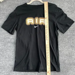 Nike Black White Swoosh Gold Air Short Sleeve Tee Shirt Grunge Alt Streetwear thumbnail 7
