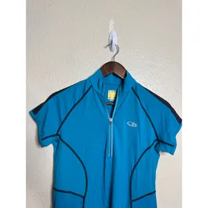 Icebreaker GT 150 Ultralite Merino Wool Half Zip Cycling Top Women’s M Blue thumbnail 6