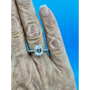 2 carat Moissanite Triangular Cut Ring with Moissanite Accents Size 7 thumbnail 9