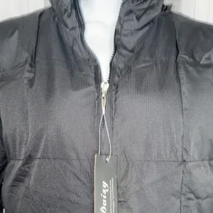 Daisy Black Quilted Puffer Jacket with High Collar thumbnail 3