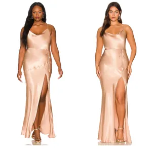 Shona Joy La Lune Bias Cowl Maxi Dress in Desert Rose Satin Size 4 Cocktail thumbnail 3