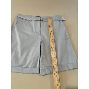 Tommy Hilfiger Shorts Light Blue Bermuda Cuffed with Belt Size 8 thumbnail 3