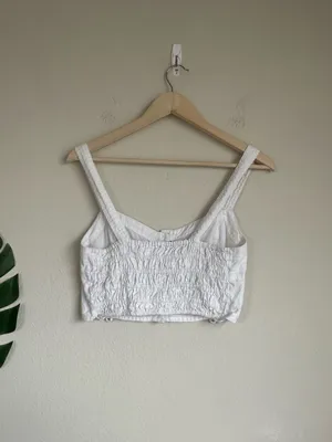 Madewell Sweetheart Linen Blend Crop Tank Top thumbnail 5