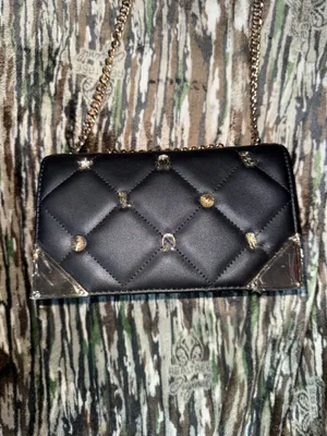 ALDO Black Shoulder Crossbody Purse Gold Tone Cowboy Theme NWT thumbnail 3