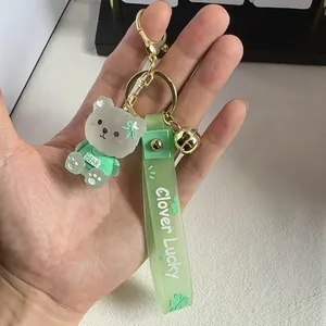 Teddy Bear Car Keychain Bell Keychain Charm Bag Charm Couple Gifts thumbnail 5