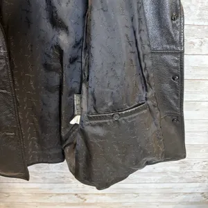 Vtg Wilsons Leather Maxima Womens M Jacket Black Leather Fitted 3 Button Y2K EUC thumbnail 5