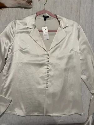 Express Silk Long Sleeve Top / Blouse - XS thumbnail 1