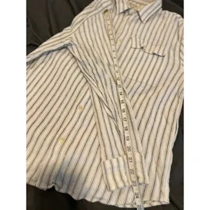 Madewell Perfect Fit Shirt Sz:M Coastal Striped Button Down crushed gauze finish thumbnail 5