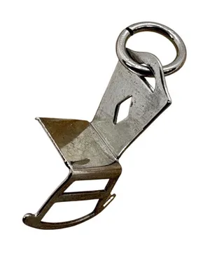 Vintage Sterling Silver Rocking Chair Charm Miniature 3D Furniture Pendant 0.66g thumbnail 1