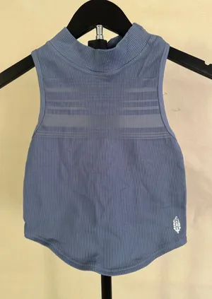 FP Movement Happiness Runs Mock Neck Tank M/L Blue MSRP $50 thumbnail 1