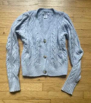 London Kaye Cropped Blue Button Up Sweater Size XS thumbnail 1