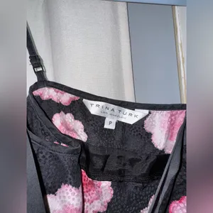 Trina Turk Black Tank with Pink Floral Design thumbnail 2