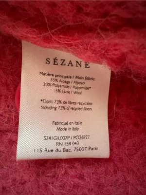 Sezane Basile Cardigan Pop Pink Alpaca Wool Chunky Knit Sweater XS thumbnail 9