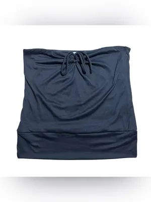 Electric Behaviour Navy Blue Strapless Ruched Tube Top XL NWT thumbnail 3