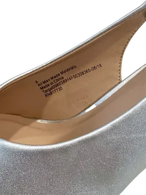 NEW a new day Silver Pointed-Toe Slingback High Heel Pumps - Size: 8 thumbnail 3