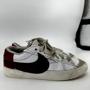 Nike Blazer Low '77 Jumbo Sneakers Leather White Dark Beetroot Cinnabar 7.5 thumbnail 3