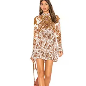 Free People Lady Luck Dress L Cream/Rust thumbnail 3
