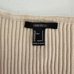Maxi Bodycon Dress Womens Small Ribbed Knit Long Sleeve Scoop Neck Beige Tan thumbnail 5