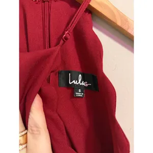 Lulus Red Scalloped Neck Halter Mini Dress Women's Size S‎ Cocktail Party thumbnail 3